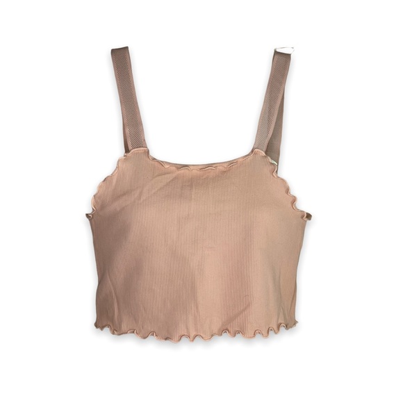 NEW Poof! Pink Rib Knit Crop Top Vintage Style Tank Top Size M/L - Picture 2 of 9